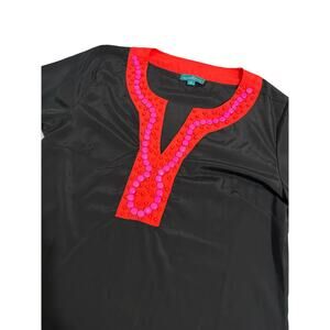 Southern Frock Black Beaded Blouse Size XL